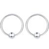 Ball design silver bali hoops earrings