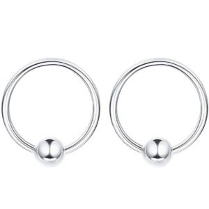 Ball design silver bali hoops earrings