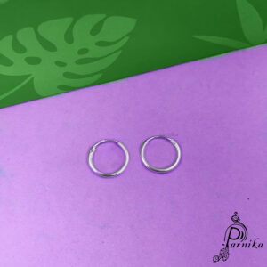 Pure silver round bali earrings