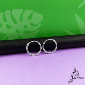 Pure silver round bali earrings