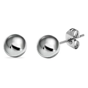 Ball silver earrings studs tops for men and women