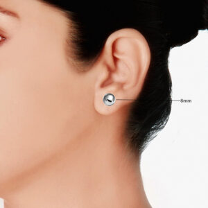 Ball silver earrings studs tops for men and women