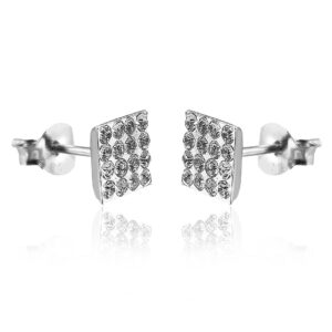 Tops Studs Unisex Earrings in Pure 92.5 Sterling Silver with Rhodium Plating