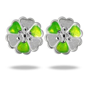 Floral design silver earrings in pure silver