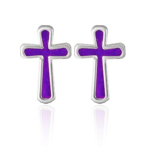 Holy cross silver earrings in pure silver
