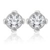 3mm CZ studded tops studs silver earrings for women , girls and kids