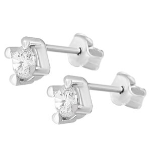 3mm CZ studded tops studs silver earrings for women , girls and kids