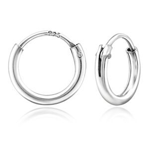 Pure silver round bali earrings