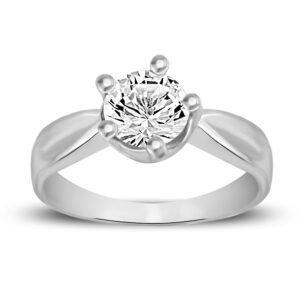 Rhodium finish pure silver ring for women and girls