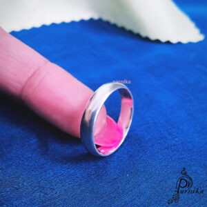 Round band silver finger ring