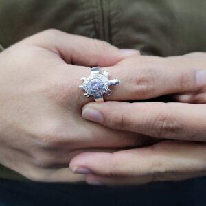 Tortoise pure silver finger ring for men and women