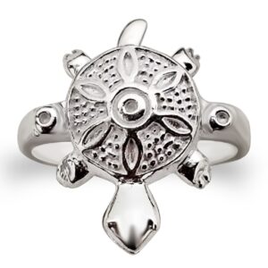 Tortoise pure silver finger ring for men and women