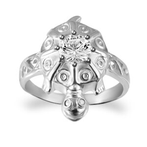 Fancy Design Tortoise Turtle Finger Ring in 92.5 Sterling Silver