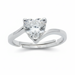 Exotic Solitaire CZ Adjustable Finger Ring For Girls & Women