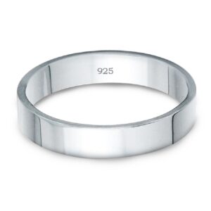9.25 pure silver flat finger ring for men and women