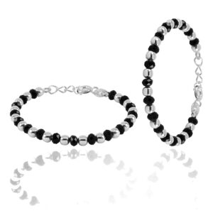 Pure silver nazariya for baby in black beads for kids