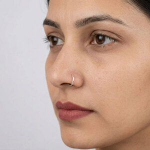 Silver bali earrings round plain