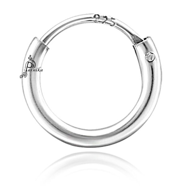 Silver bali earrings round plain