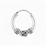 Small Size Piercing Hoop Silver Ball Nose Ring Nose Pin in 92.5 Sterling Silver