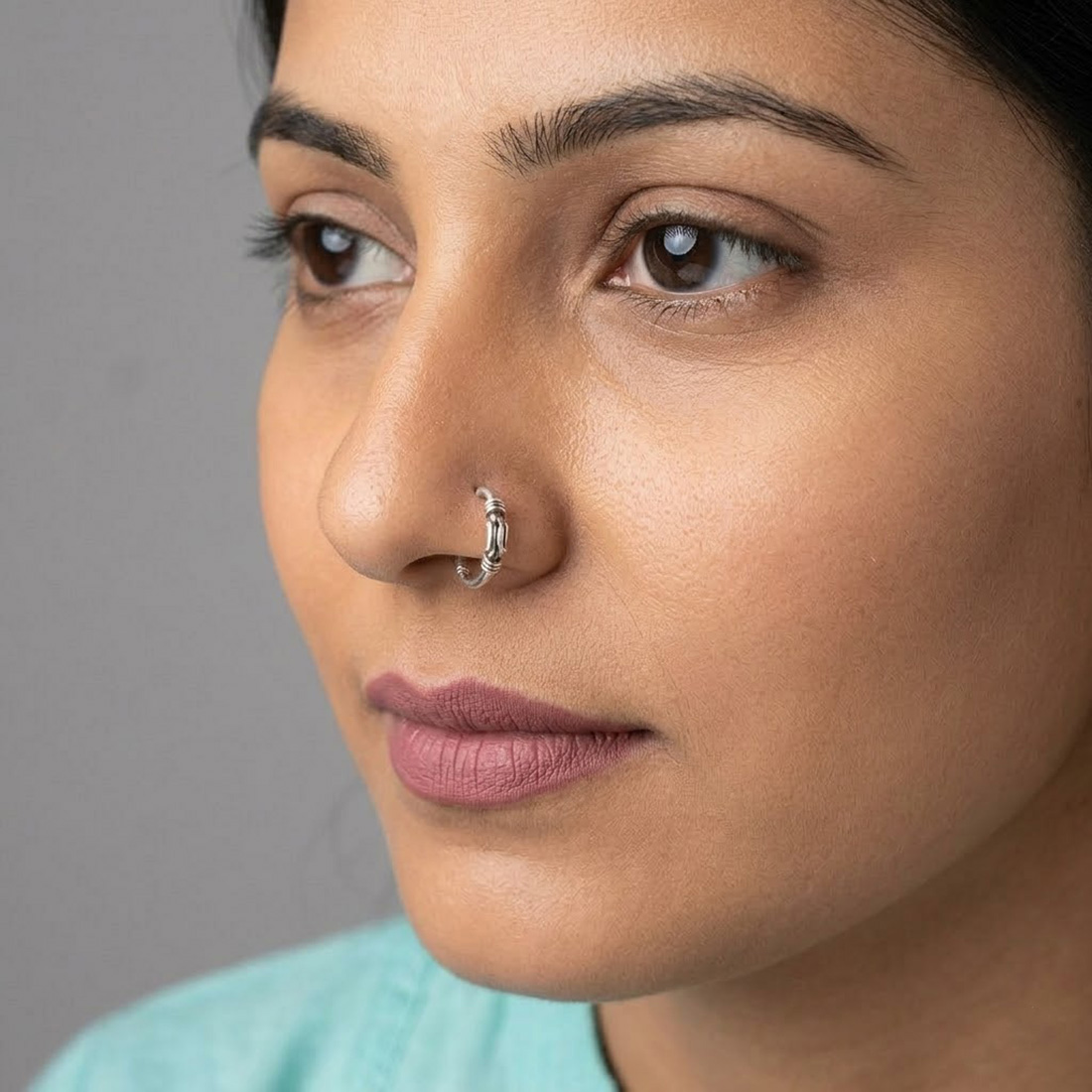 MJNP0032-2 Silver bali earrings round plain