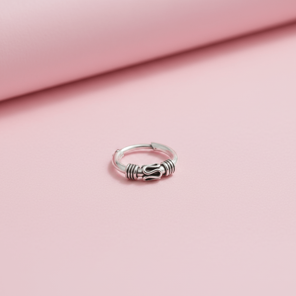 Small Size Piercing Hoop Silver Ball Nose Ring Nose Pin Silver Nath Small Size Piercing Hoop Silver Ball Nose Ring Nose Pin Silver Nath