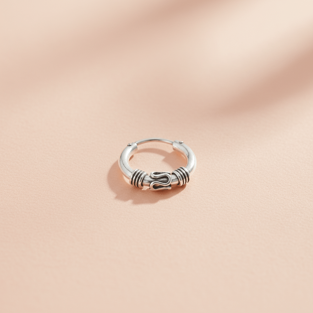 Small Size Piercing Hoop Silver Ball Nose Ring Nose Pin Silver Nath Small Size Piercing Hoop Silver Ball Nose Ring Nose Pin Silver Nath