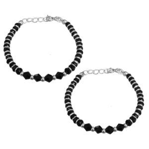 Black beads baby nazariya in pure silver