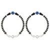 Baby nazariya bracelet with evil eye & black beads in silver