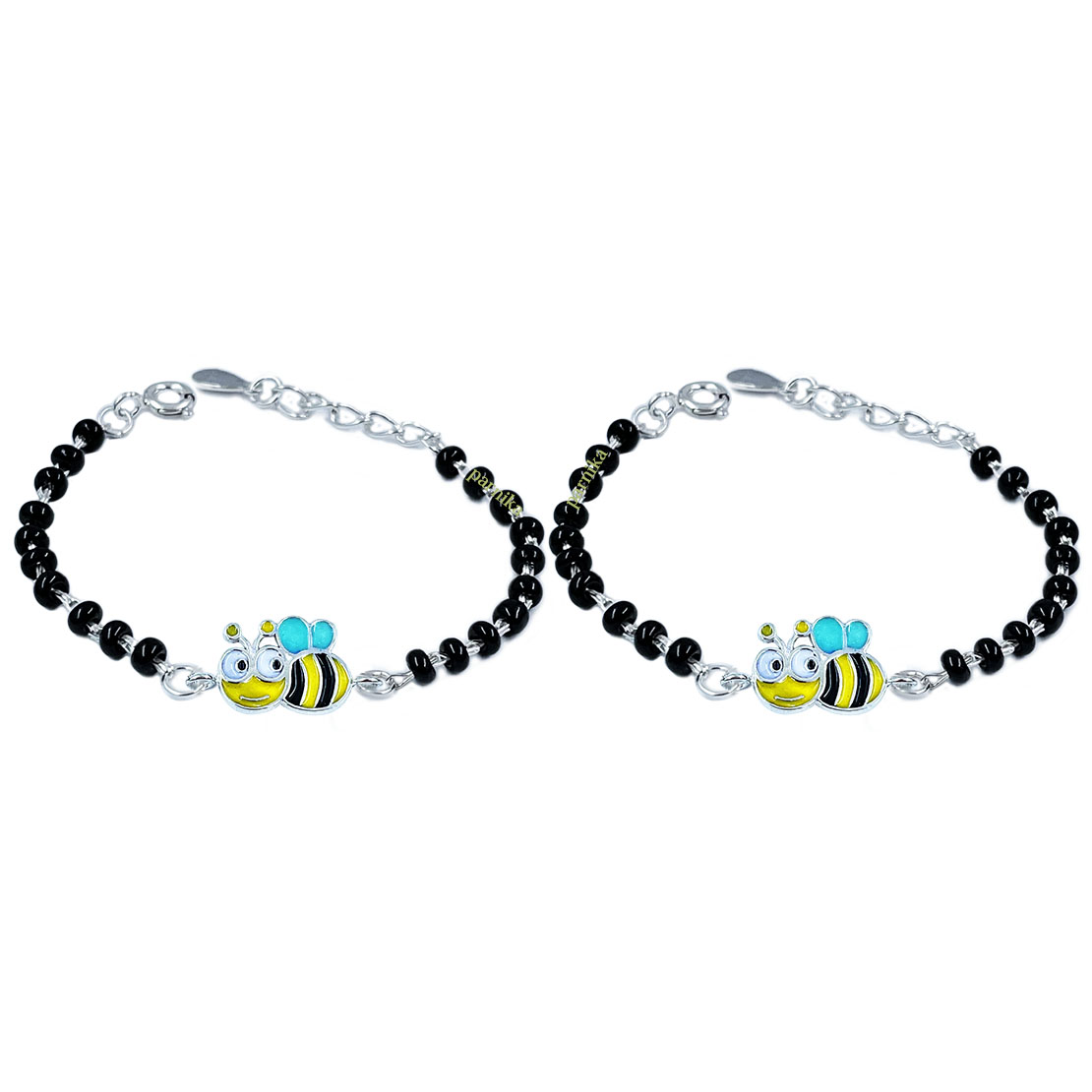 Bee design baby nazariya bracelet in silver Bee design baby nazariya bracelet in silver