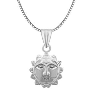 Sun design pure silver pendent