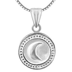 Tiny Moon chand pure silver pendent