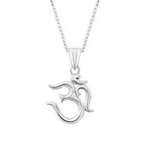Om symbol pure silver pendant