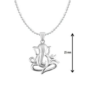 Ganpati ji design pendant pure 92.5 silver
