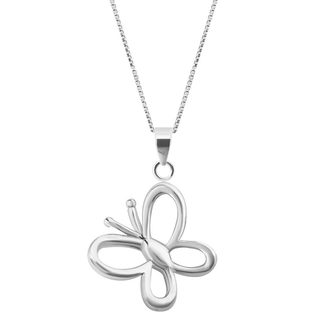92.5 Sterling Silver Butterfly Pendant for Women | Parnika Jewels Graceful Butterfly Silver Pendant for Girls and Women in Pure 92.5 Sterling Silver