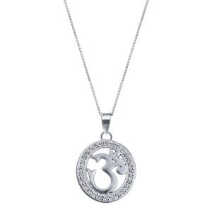Om pendants round shape in pure silver for girls, boys, men and women