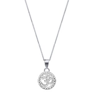Om pendants round shape in pure silver for girls, boys, men and women