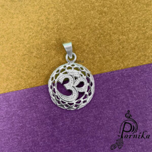 Om pendants round shape in pure silver for girls, boys, men and women