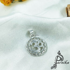Om pendants round shape in pure silver for girls, boys, men and women