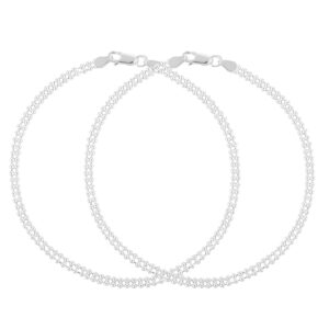 Pure silver double beads payal