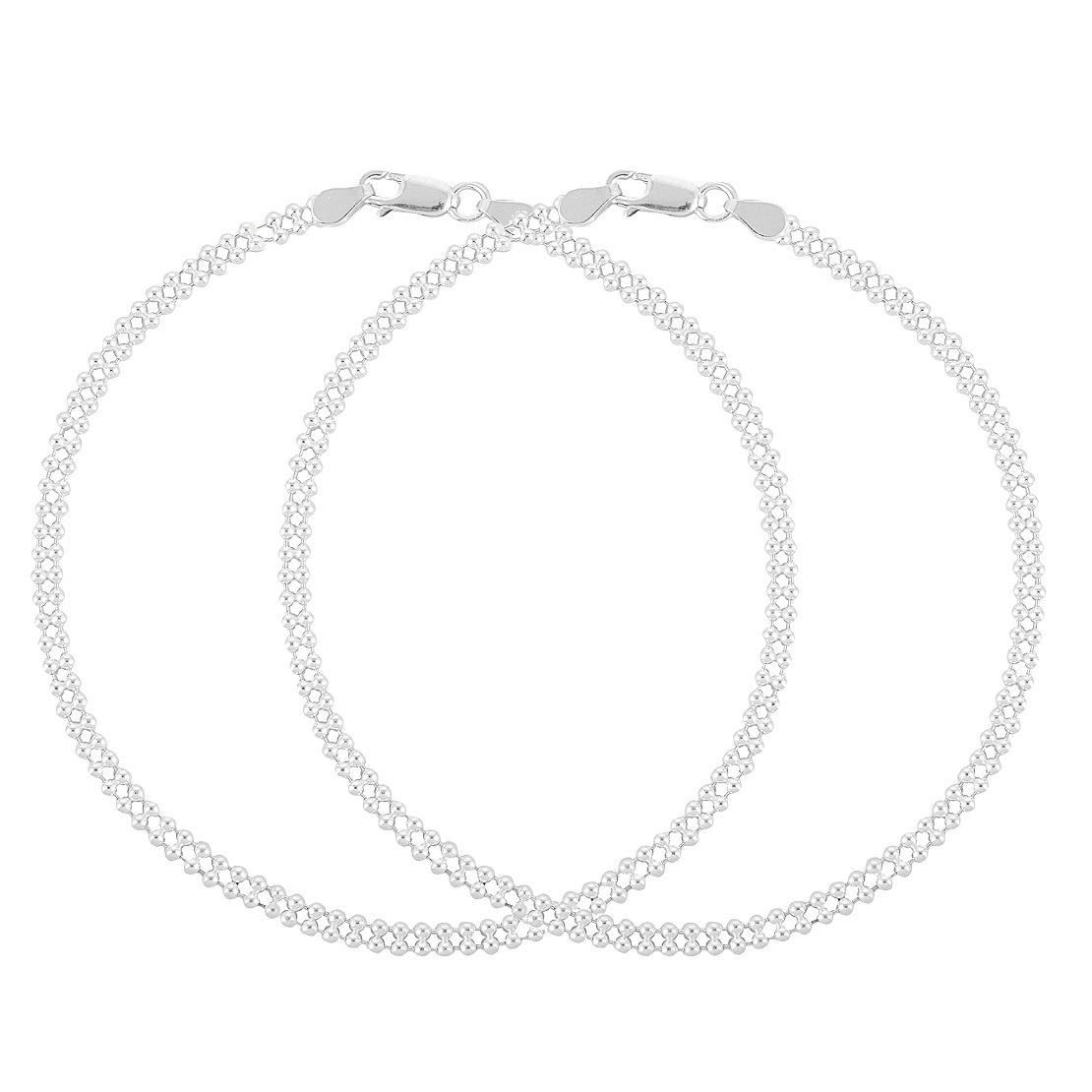 Pure silver double beads payal Pure silver double beads payal