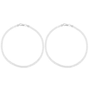 Pure silver double beads payal