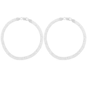 Pure silver triple beads payal