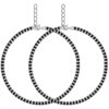 Adjustable silver nazariya anklet payal with black & silver beads