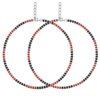 Adjustable silver nazariya anklet payal with black & red beads