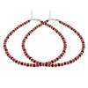 Adjustable silver nazariya anklet payal with black & red beads