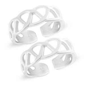 Net pattern silver toe ring for women