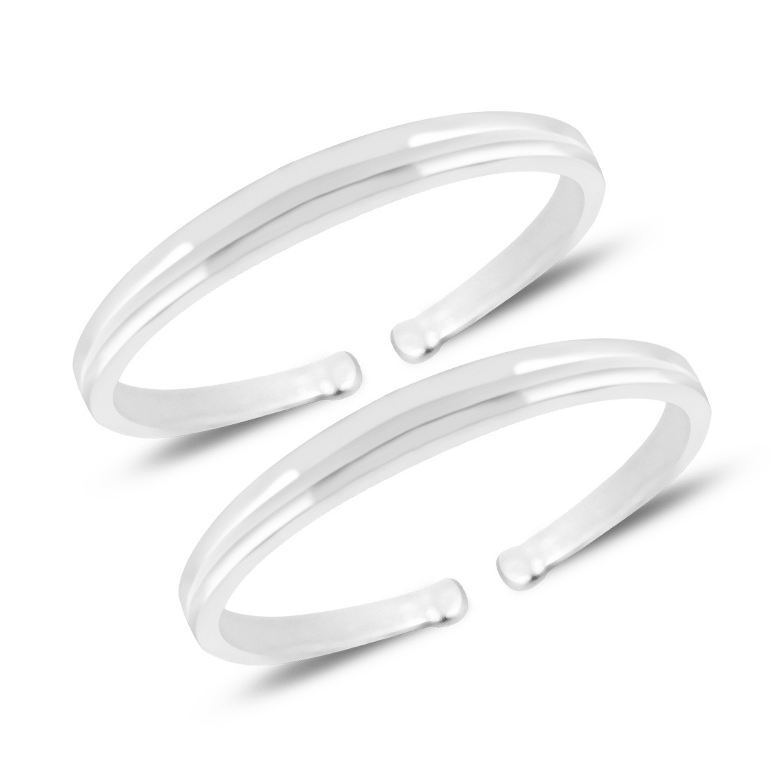 Double Line Toe Ring For Leg Thumb In Silver – 925 Sterling Silver Jewellery Double Line Toe Ring For Leg Thumb In Silver for women