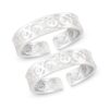 Net pattern silver toe ring for women