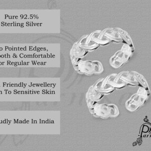 Net pattern silver toe ring plain