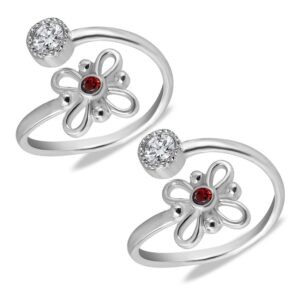 Floral Design Top Openable Toe Ring